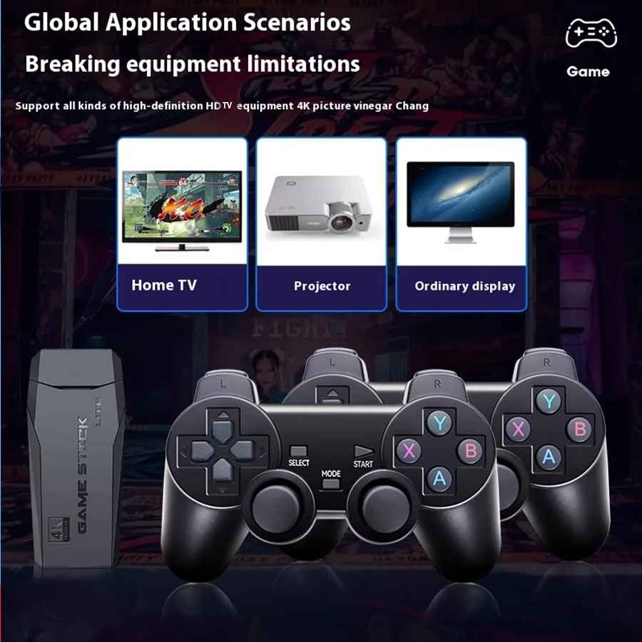 M8 Retro Gaming Console & Game Stick Pro - 20,000+ Classic Video Games, 23 Emulators, Dual Wireless Controllers, 4K HDMI Output, Plug & Play, Compatible with TV, PC, Projector, 64GB