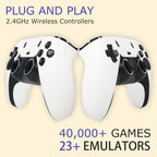 Wireless Retro Game Console Stick with 40000+ Games, Video Game Console 23+ Emulators Classic Games, 4K HDMI Output for TV, Plug & Play Retro Gaming Stick with Dual 2.4G Controllers