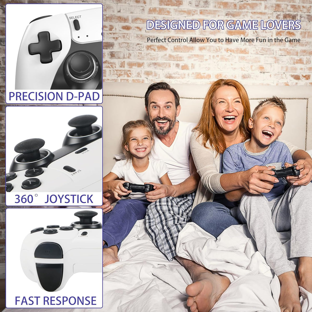 Wireless Retro Game Console Stick with 40000+ Games, Video Game Console 23+ Emulators Classic Games, 4K HDMI Output for TV, Plug & Play Retro Gaming Stick with Dual 2.4G Controllers